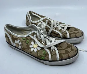 Coach Brown White Sneakers Size 8 thumbnail 3