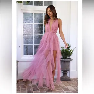 Hello Molly Into The Middle Tulle Halter Maxi Dress XL US 10 Prom Formal Wedding thumbnail 4