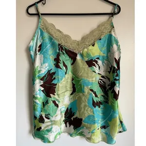 Vintage Y2K JKLA California Womens Silky Floral Lace VNeck Cami sz XL cami sz XL thumbnail 2