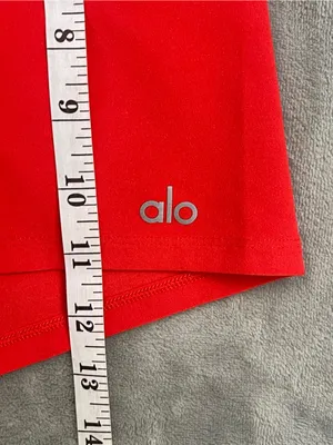 Alo Yoga 2.5” Airbrush high-waist Red Biker Shorts activewear yoga Pilates gym thumbnail 10