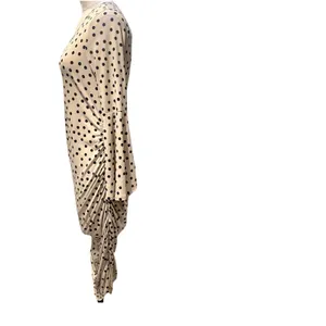 My Bump Maternity Dress, Polka Dot Bell Sleeves Body Con Dress,taupe And Black L thumbnail 5