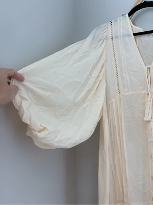Young Fabulous & Broke Boho Cream Midi Dress size Medium thumbnail 3