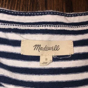 Madewell navy blue and white striped knit top size small cotton fabric thumbnail 2