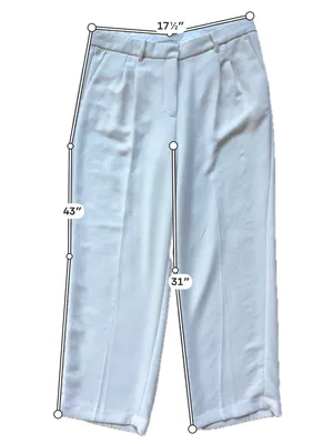 Aritzia Wilfred The Effortless Pant White Crepette Wide Leg Trouser Size 14 thumbnail 3