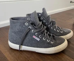 Superga Gray High Tops thumbnail 1