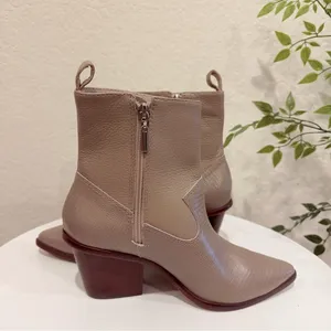 Kaanas Hague Cowboy Leather Bootie in Taupe NWOT Size 6M thumbnail 7