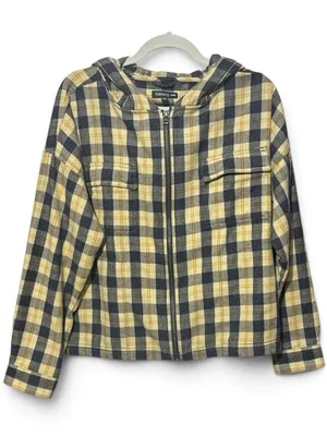 TOAD & CO. Bodie Zip Hoodie M 23” p2p Navy/Yellow $130 Retail EUC thumbnail 2