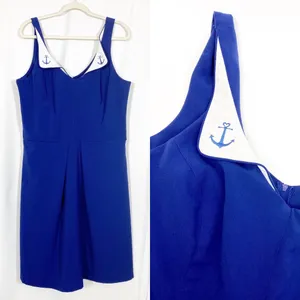 ModCloth X RockSteady Pinup Rockabilly Nautical Anchor Fit & Flare Midi Dress thumbnail 3