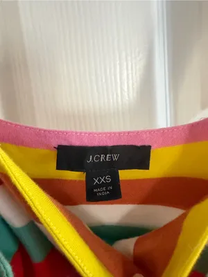J. Crew Rainbow Stripe Maxi Dress Size XXS Back To School Teacher Outfit Cotton thumbnail 6