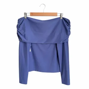 Wilfred Aritzia Lavinia Off-The-Shoulder Top Blue Size S NWT thumbnail 2