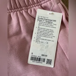 NWT Lululemon Scuba Mid-Rise Oversized‎ Short 7" *Graphic Pink Haze Womens Small thumbnail 6