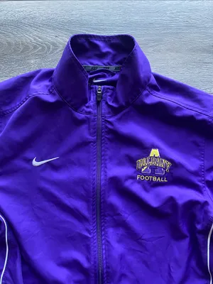 Nike University of Albany Football Windbreaker Jacket Womens Sz Medium Purple thumbnail 2