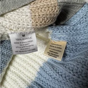 Sincerely Jules Neutral Striped Sweater Bundle M Coastal Grandma Cozy Knit Oversized thumbnail 14