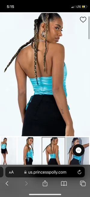 Princess Polly Blue Strapless Top thumbnail 2