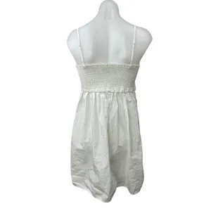 Aritzia Sunday Best White Ruffle Smocked Cami Camisole A Line Mini Dress Size M thumbnail 2