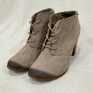 Toms Tan Lunata Suede Lace-Up Heeled Booties Size 7 thumbnail 4