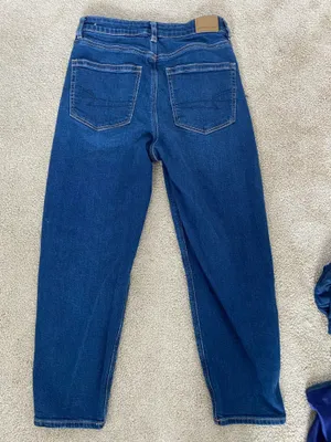 Dark Wash American Eagle Mom Jeans Stretch thumbnail 4