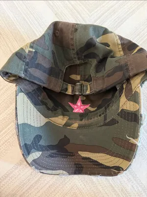 Women’s Camouflage Distressed Baseball Hat Pink Embroidered Star Adjustable Cap thumbnail 4