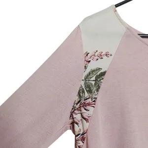 Womens Floral Paisley‎ Tunic Top L 3/4 Sleeve Pink Mixed Media Le Lis Spring NWT thumbnail 8