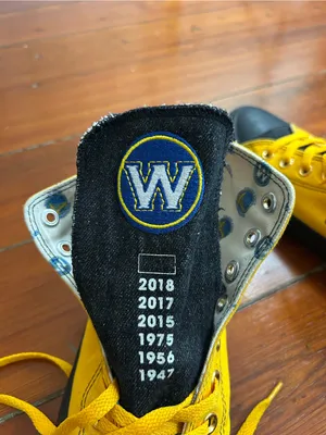 Converse Chuck Taylor NBA Golden State Warriors High Tops Men’s 7 Women’s 9 👽🧡 thumbnail 5