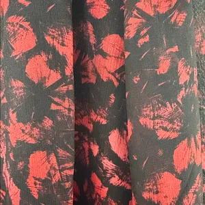 Saint + Sofia Red Black Floral Wrap‎ Tie Front Crop Top Balloon Sleeve NWT 10 thumbnail 7