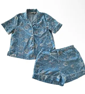 Rachel Zoe Light Blue Floral Short Pajama Set thumbnail 1