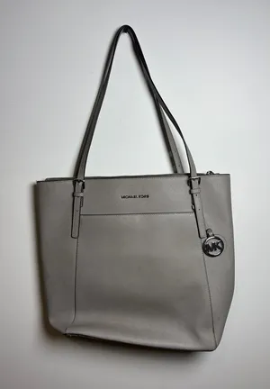 Michael Kors Ciara Large East West‎ Top Zip Saffiano Leather Tote Bag in Grey thumbnail 1