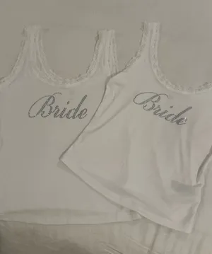 Rhinestoned Bride Lace Cami thumbnail 1