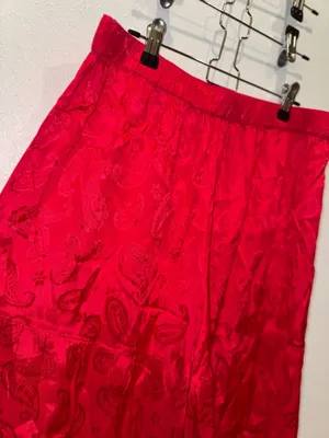 Natural Life Red Floral Jacquard Patti Palazzo Pants - Size L - NWOT thumbnail 4