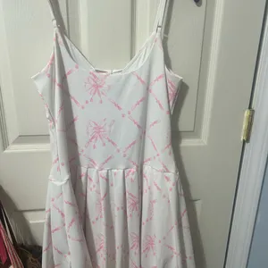 Cream and Light Pink Tie-Front Romper Dress thumbnail 3