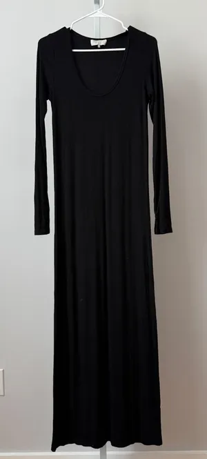 HATCH XS Black Ribbed Maxi Dress Minimalist Lounge Whimsigoth‎ thumbnail 1