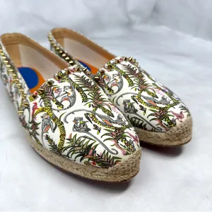 Christian Louboutin Loubi Jungle Ares Spike Studded Flat Espadrille Shoes 41 thumbnail 6