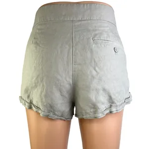 Aritzia Wilfred Gray Linen Drawstring Pleated High Waisted Casual Shorts Size 2 thumbnail 3