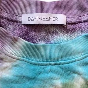Daydreamer Rainbow Swirl Sweatshirt M Tie Dye Cotton Crop Raw Hem Festival Boho thumbnail 7