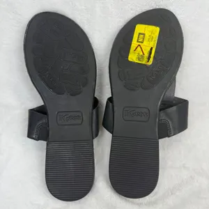 Korks Khell Black‎ Thong Slide Sandals Women Size 7M KR0001209 Flat Minimalist thumbnail 2