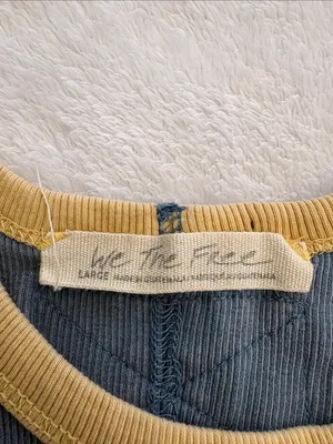We the Free size large only 1 ringer Blue Tank Top with Yellow Trim thumbnail 3