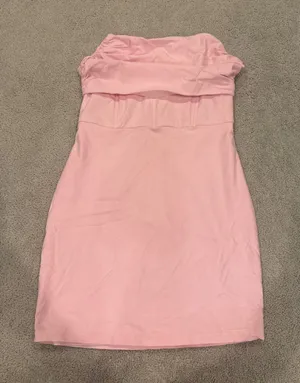 Blue blush light pink strapless dress size medium  thumbnail 1