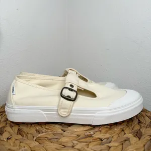 NEW Vans Mary Jane Style 93 Shoe Cream Canvas Buckle Sneakers white classic thumbnail 5