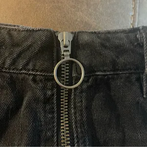 Free People Haven Black Denim Jean Mini Skirt Zip Up Coachella Festival size 26 thumbnail 5
