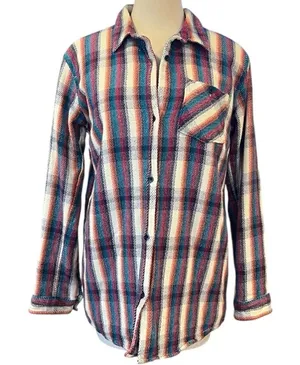 Burton Grace Sherpa Plaid Flannel Shirt Jacket Fleece Lined Shacket Size S thumbnail 1