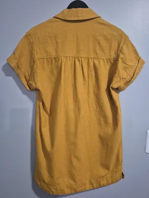 Anthropologie Pilcro Button yellow summer bohemian Shirt Dress size XS thumbnail 8