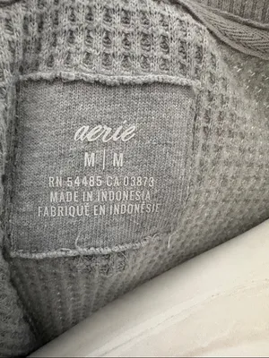 Aerie Brooklyn The Sweat Waffle Crew Oversized Sweatshirt Medium thumbnail 6