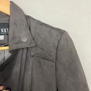Kut from the Kloth Faux Suede Moto Jacket Women Size Zip-Up Motorcycle thumbnail 14