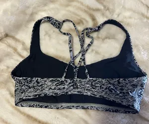 Lululemon Athletica Black and White Free To Be Patterned Sports Bra thumbnail 2