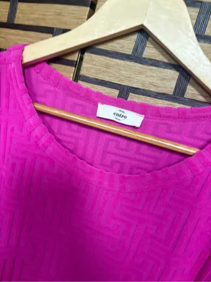 Entro Fuschia terry cloth midi dress/swim cover up size medium thumbnail 7