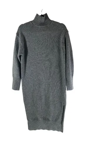 H&M Gray Midi Turtleneck Sweater Dress XS Wool Blend thumbnail 1