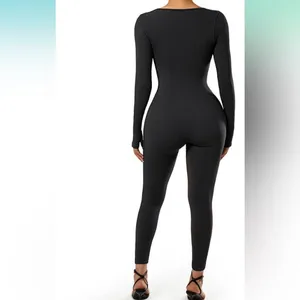 Black Long Sleeve Jumpsuit Black thumbnail 2