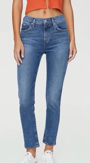 AGOLDE Tony Slim Straight‎ Jeans 29 High Rise Medium Wash Crop Denim thumbnail 1