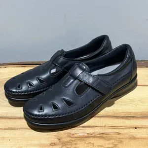 SAS‎ Roamer womens black leather strap loafers size 6N A26 thumbnail 2