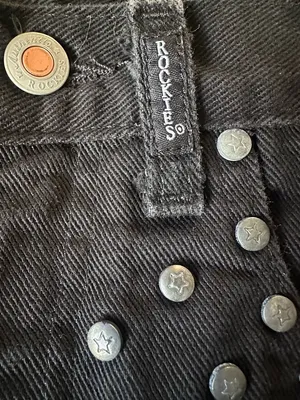 Vintage Rocky Mountain Jeans (Rockies) Black Studded High Rise 23x36 Long thumbnail 6